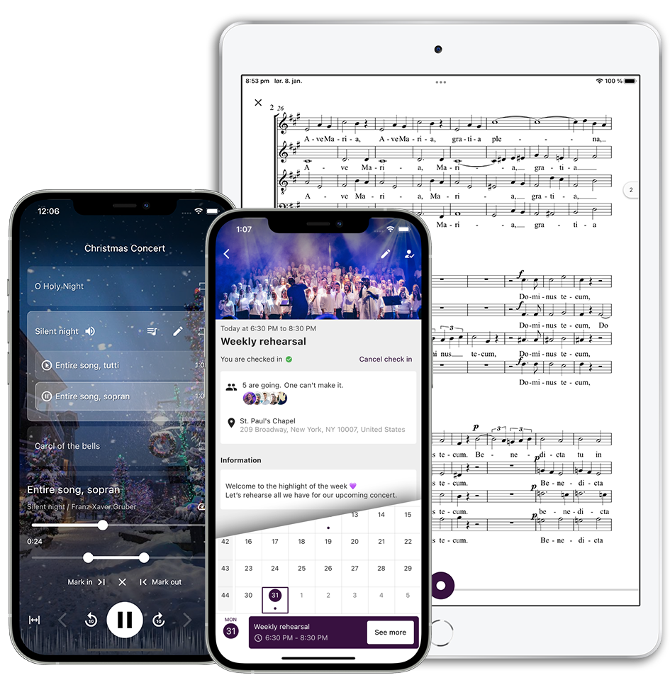 ChoirMate on multiple devices
