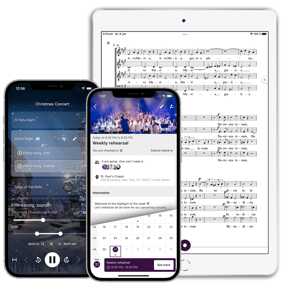 ChoirMate on multiple devices