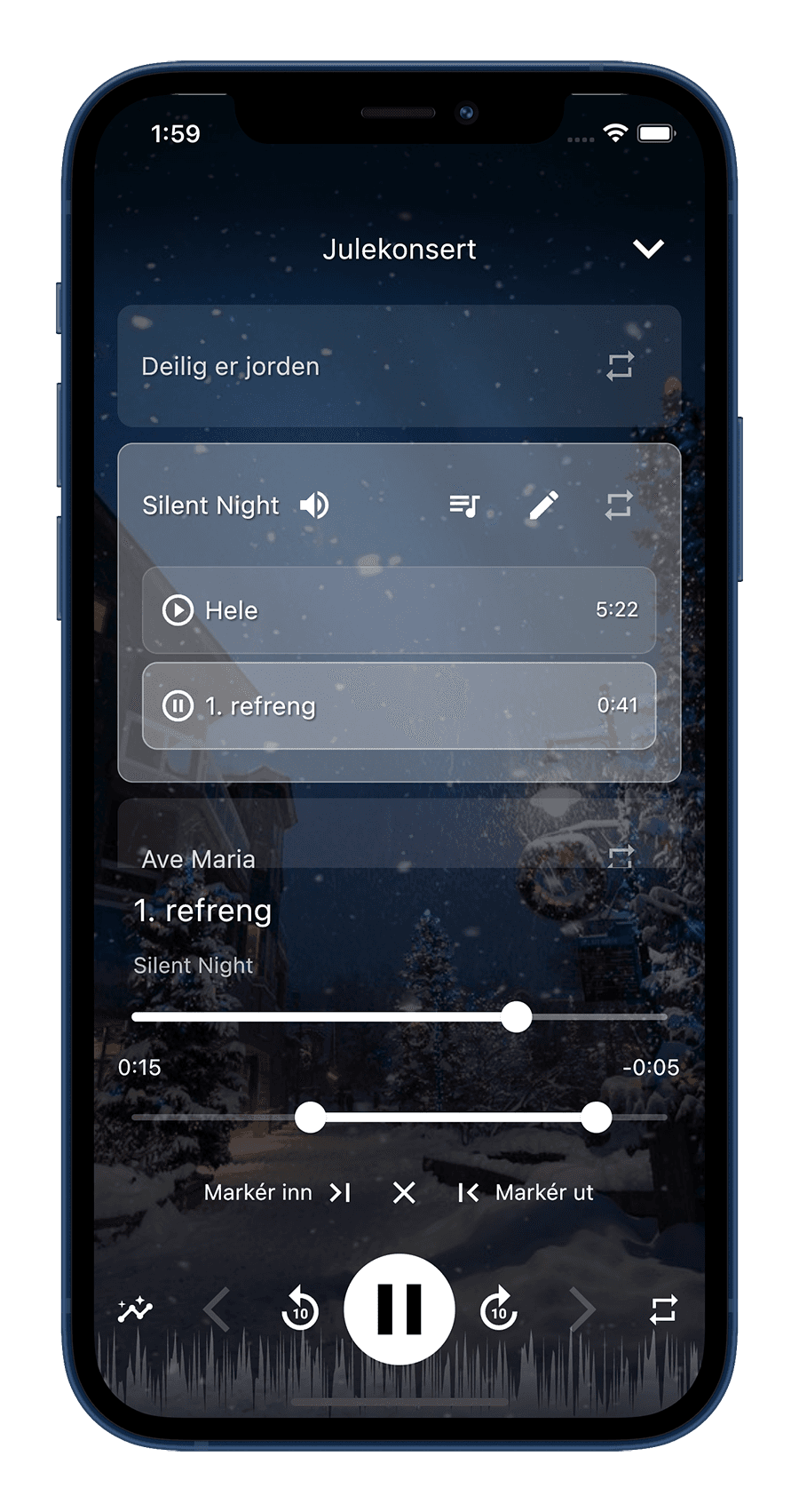 Écouter de l'audio dans ChoirMate