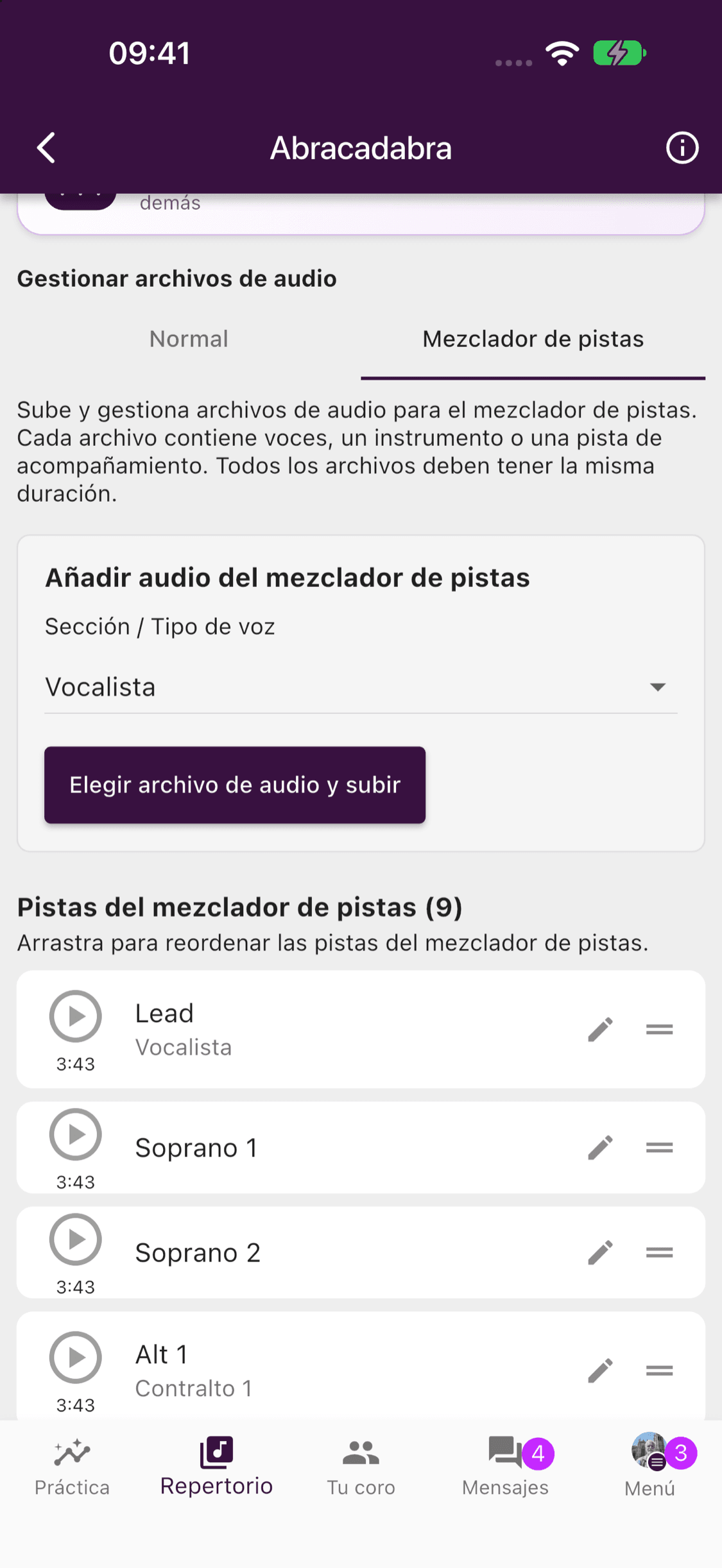 Añadir y gestionar archivos del mezclador