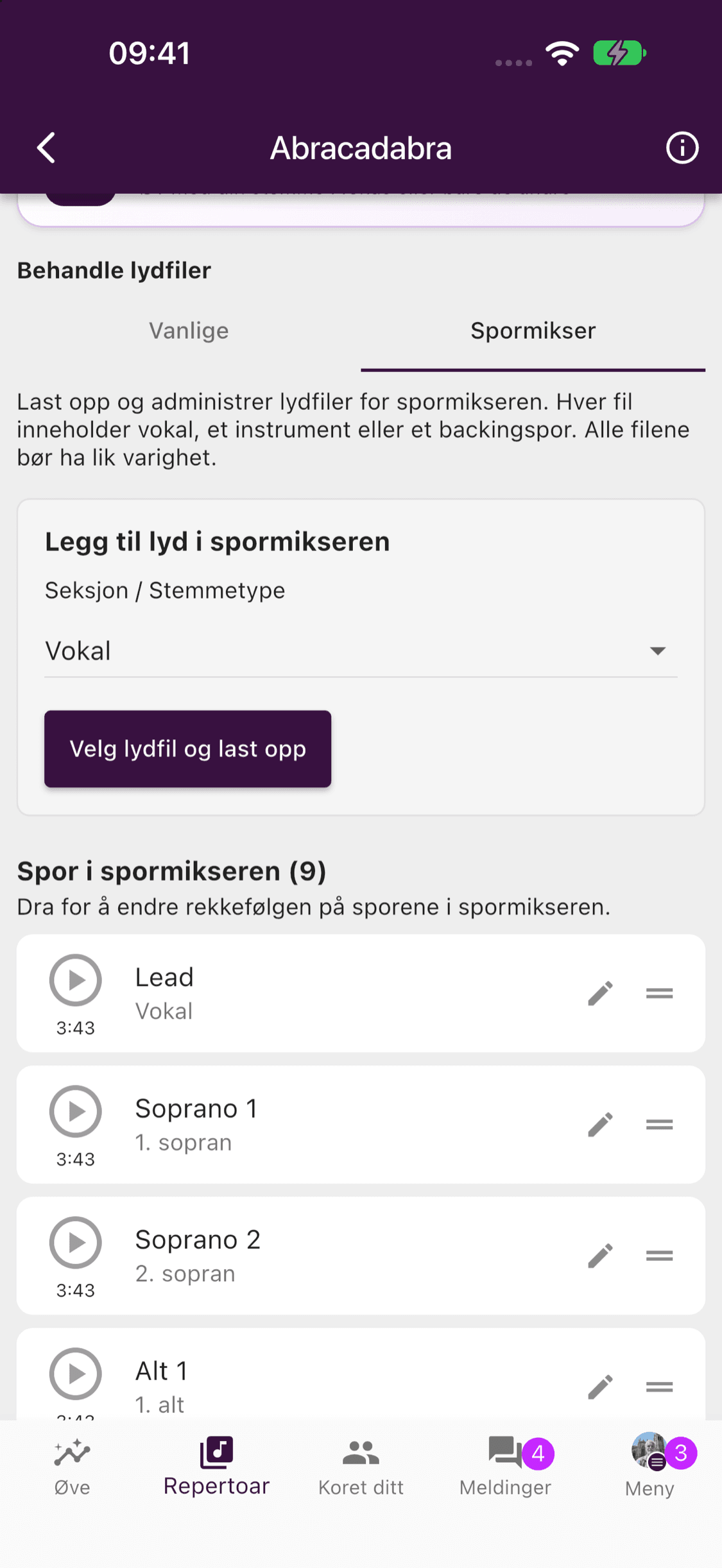 Legge til og administrere mikserfiler