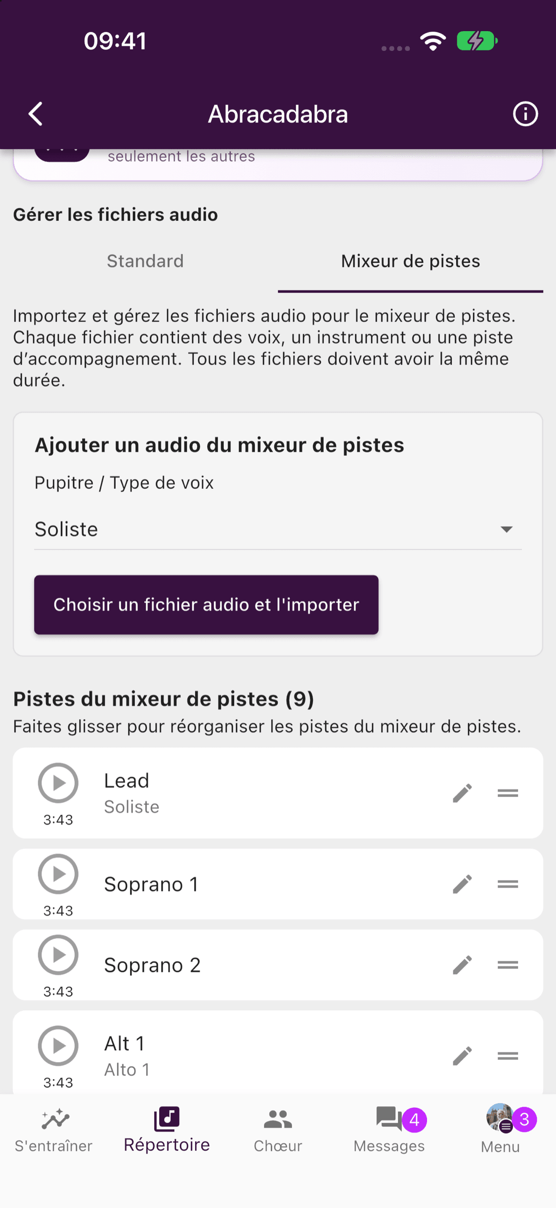 Ajouter et gérer les fichiers du mixeur