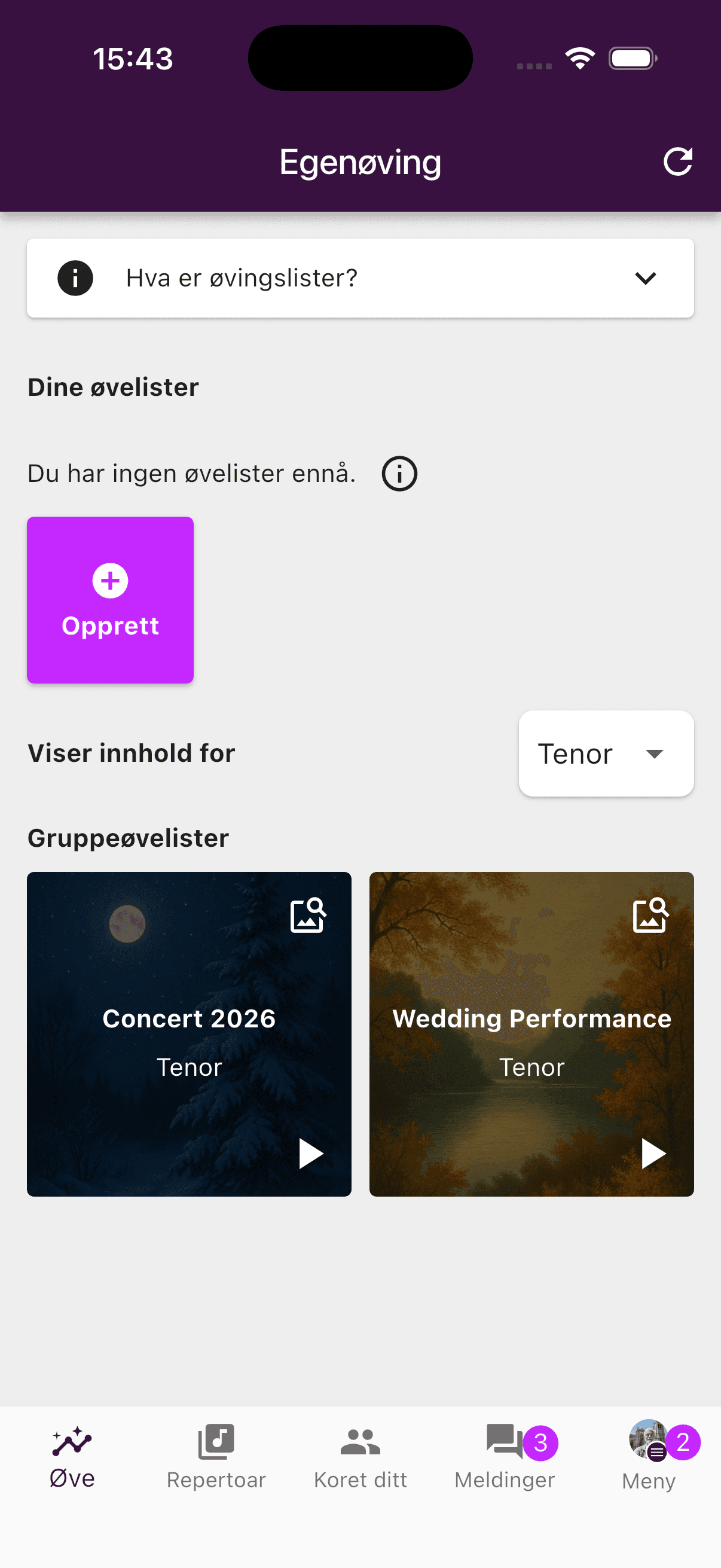 Øve-fanen