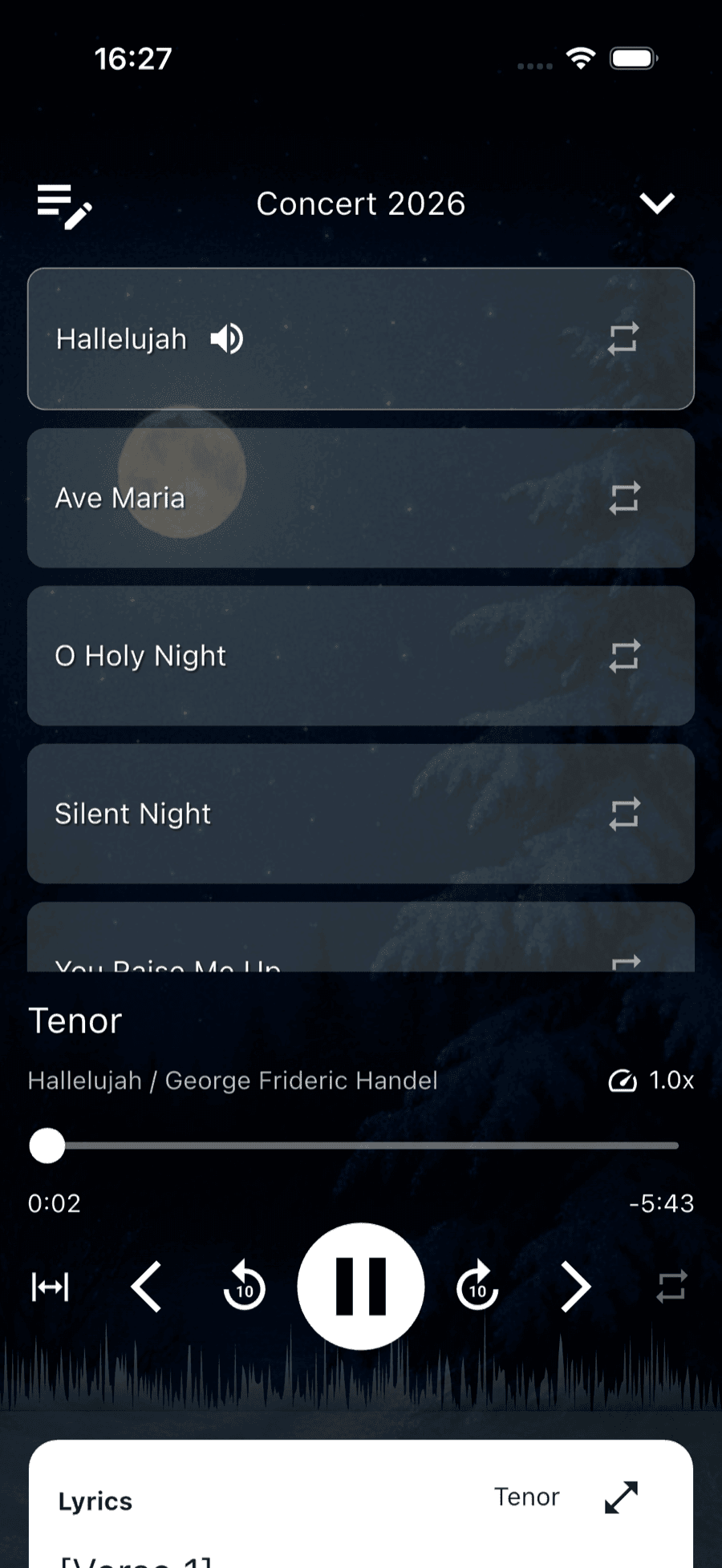 Playing audio