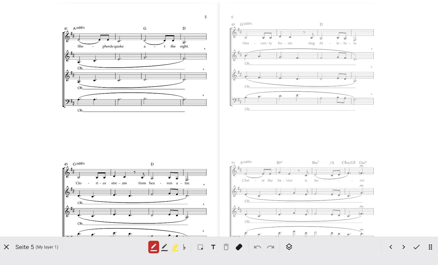Die Anmerkungsleiste in ChoirMate Web