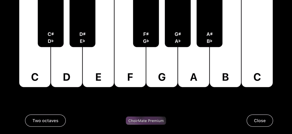 Standalone piano in ChoirMate